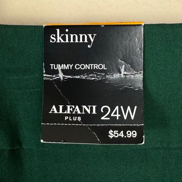 Alfani NEW Ess. Skinny Career Pants Green Plus Size 24W Tummy Control Career - Picture 4 of 12